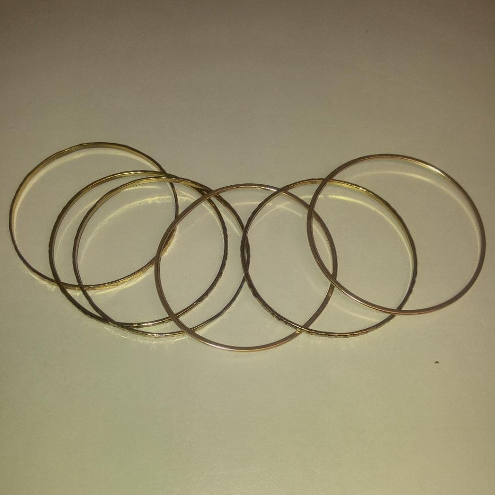 6-Gold tone Bracelets - Child Size